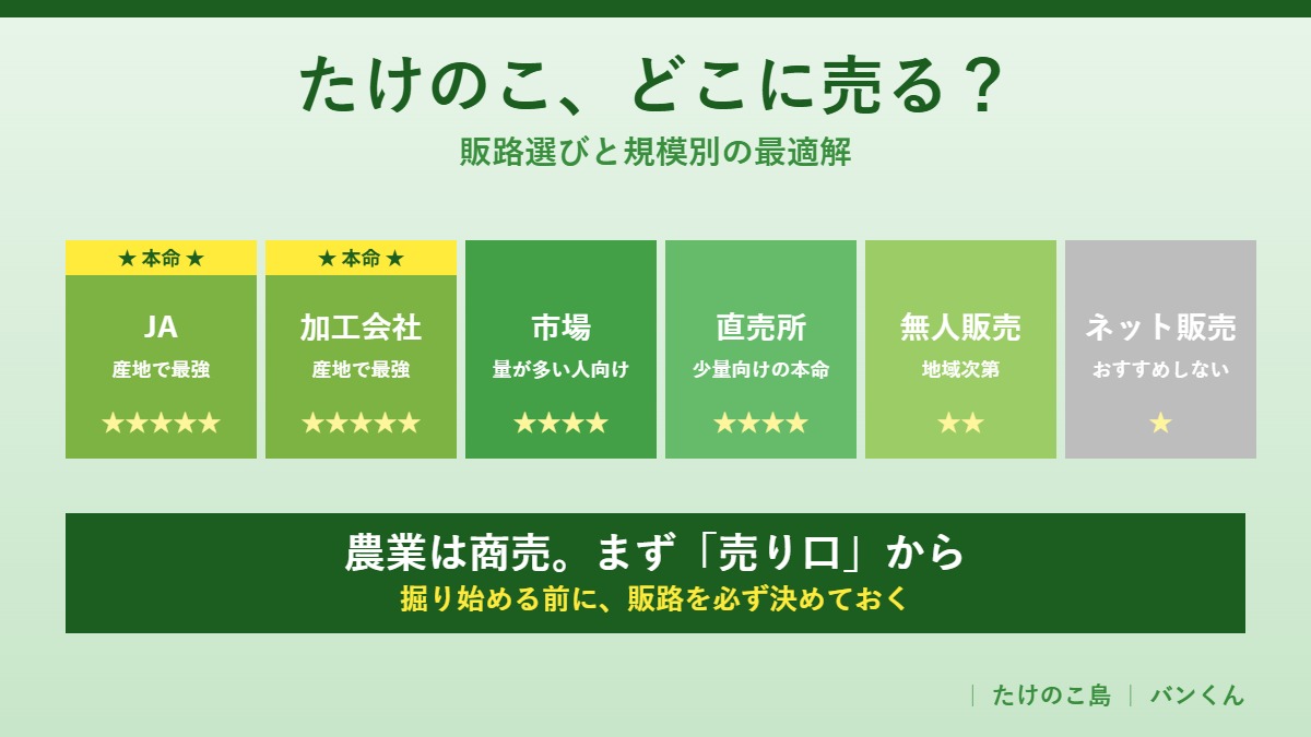 たけのこの販売｜JA・加工会社・市場・直売・ネットの比較
